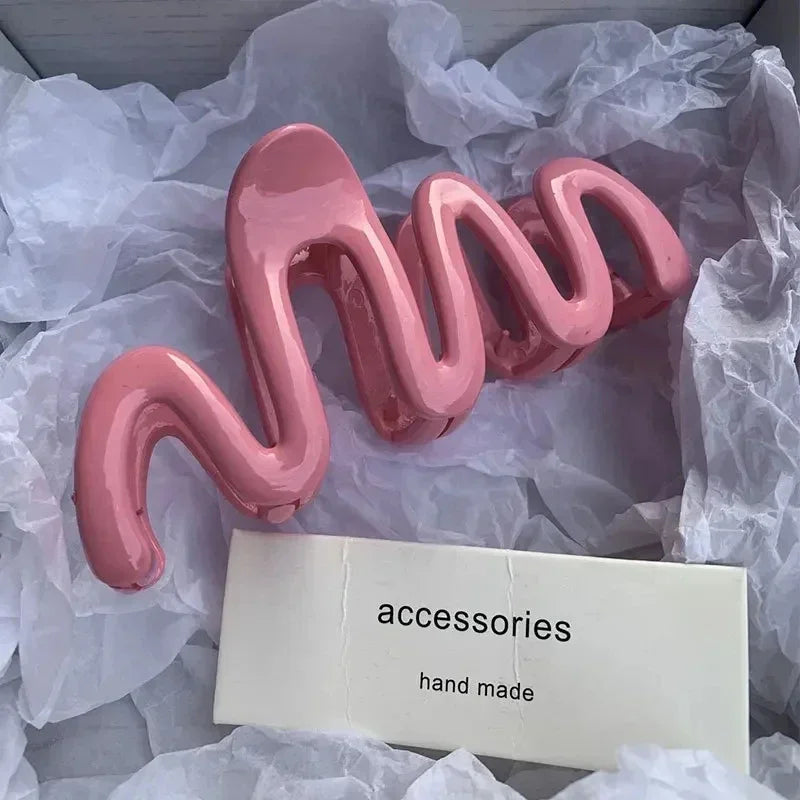 New Colorful Jelly Wave Hair Claw  clip          Hairpin Women Girls Fashion Design  Sweet Simple Irregular Hair Clip Headwear holidays  school everyday
