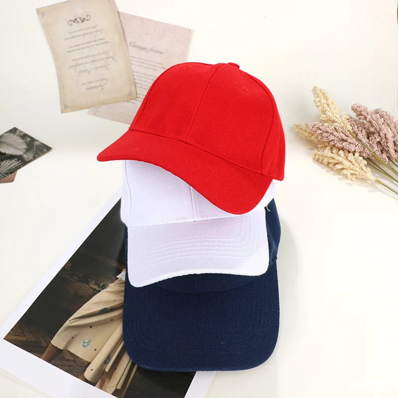 Summer Children Peaked Caps Students Kids Baseball Cap Boy Girl Solid Color Cotton Adjustable Hats Snapback Hip-Hop Sun Hat