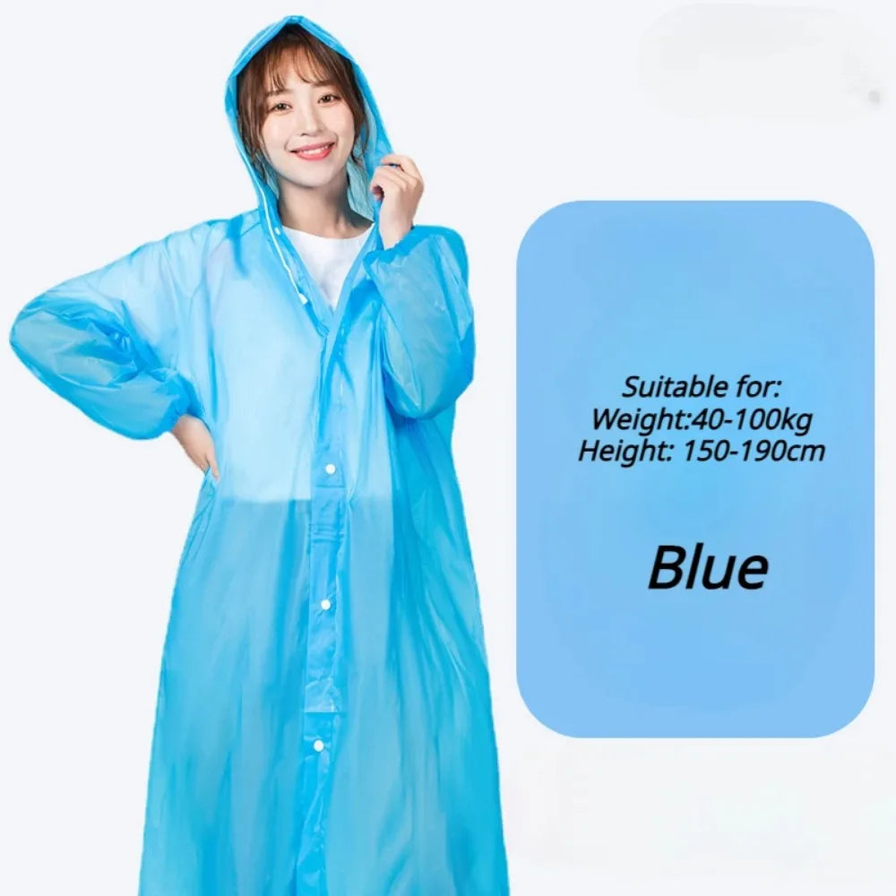 Disposable Adults Reusable Raincoats,Waterproof Rain Ponchos,Adults-Reusable Emergency Raincoats with Hood and Drawstring theme park  camping festival music