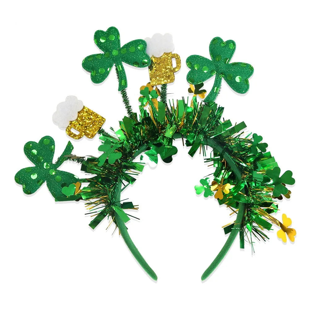 Fun St. Patrick's Day Headbands for Women Irish Festival Shamrock Party Headpiece Hair Accessories Unisex top of the morning to you  fancy dress