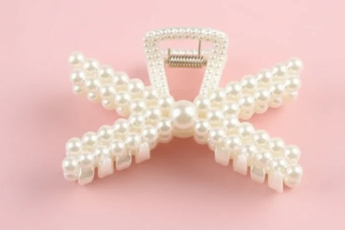 Imitation Pearl Hairpins Geometric Hair Claws Bath Large Claw  Clip S Clip Back Head  Hair up Clip Women Hair heart love Accessories so pretty and elegant cruise ship. Party holiday