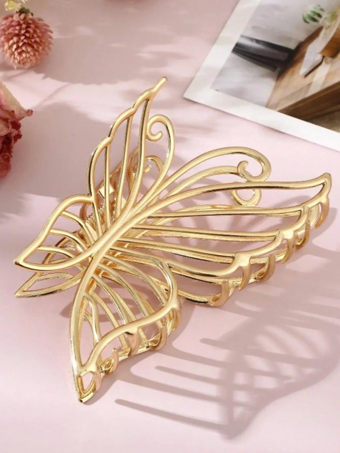 Butterfly Artificial Pearl Crystal Hair Claw clip