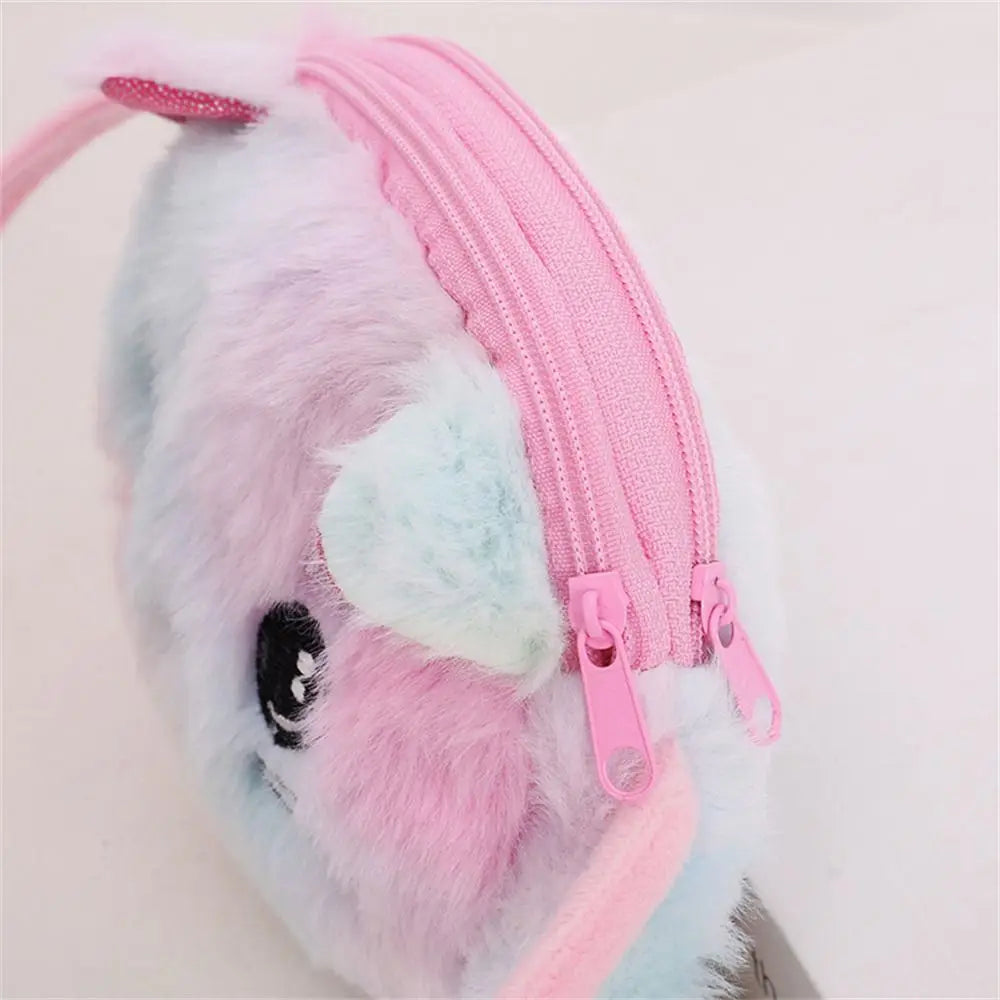 Rainbow Colour Cat Messenger Shoulder Bag Purse for Kids Mini Lovely Pockets Plush Stuffed Dolls Soft Handbags Gift for Girls little cute holiday bag