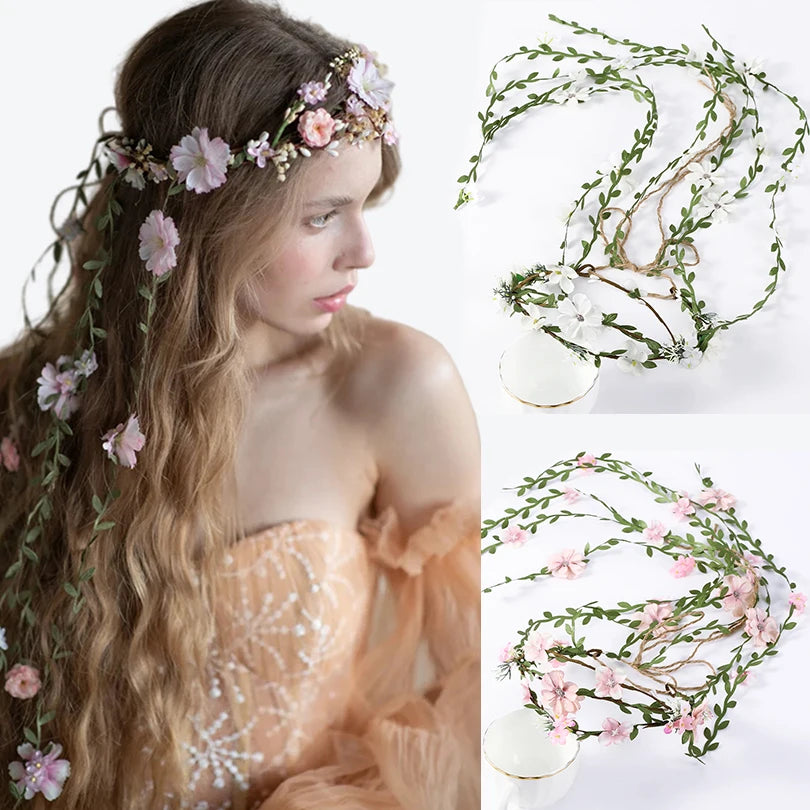 Flower Vines Crown Headband for Bride Wedding or festival