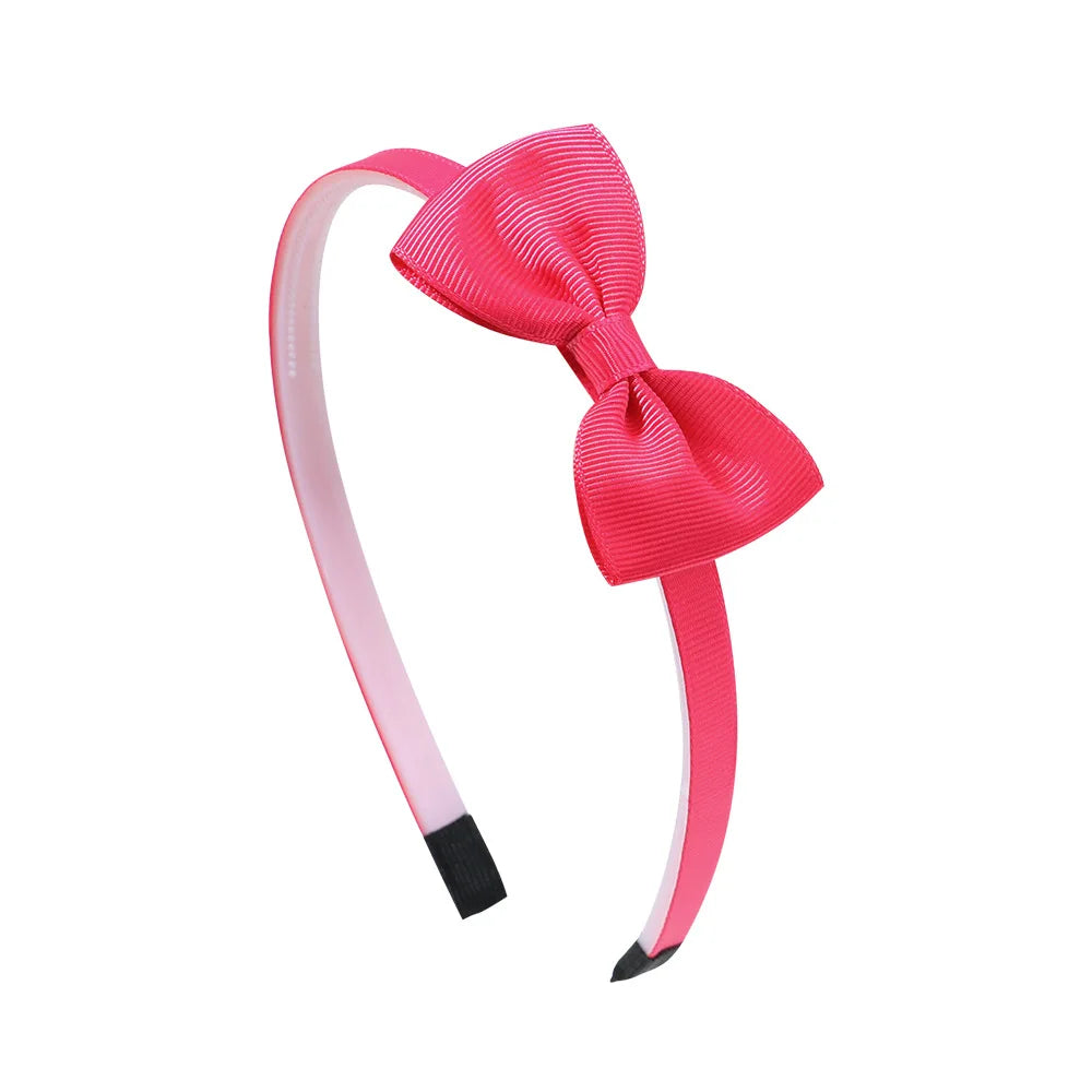 1PCS Ribbon Bow Knot Headband Children Hair Hoop Solid Color Baby Hairbands Clothing Decoration Photography Props all colours