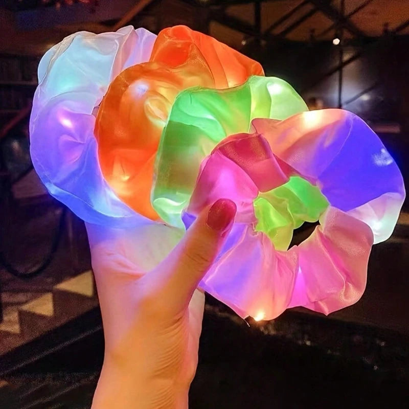 10pc LED Hair Scrunchie Light Up Hair Scrunchy  Hair bobbles festivals