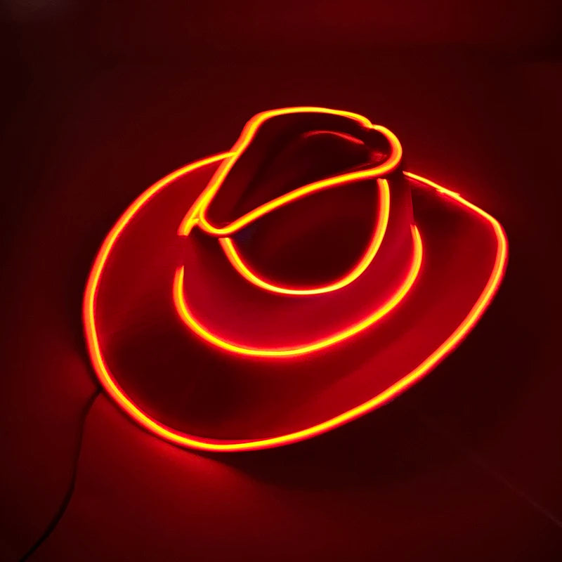 New Arrival Pearlescent Cowboy Hat Dance Costume Decorate Glowing Cowgirl Cap Glowing For Neon NightClub
