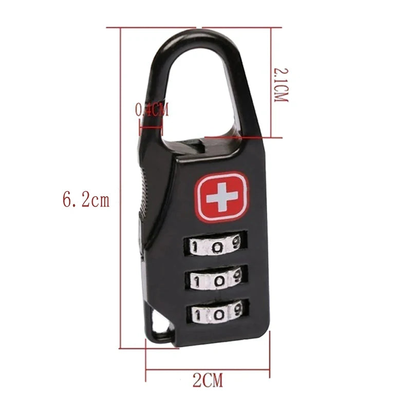 Outdoor Backpack Handbag Zipper Lock Anti Theft Portable Mini Combination Code Number Lock for Travel Backpack Accessories