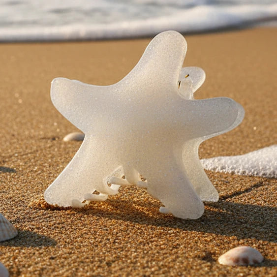Summer Beach Vacation Style Starfish Hair Clip Shark Clip Colorful Starry Sky Back-of-Head Hair Accessory Pentagon Star Hair Clip holidays girls ladies cruise