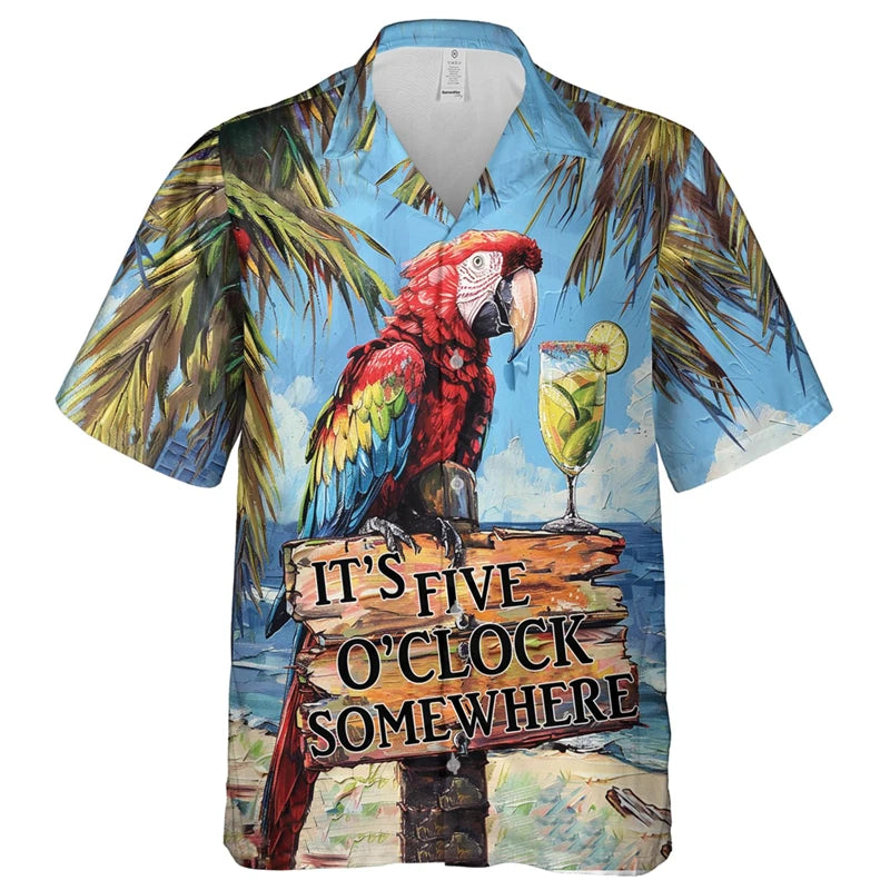 Parrot Shirts Hawaii Short Sleeve