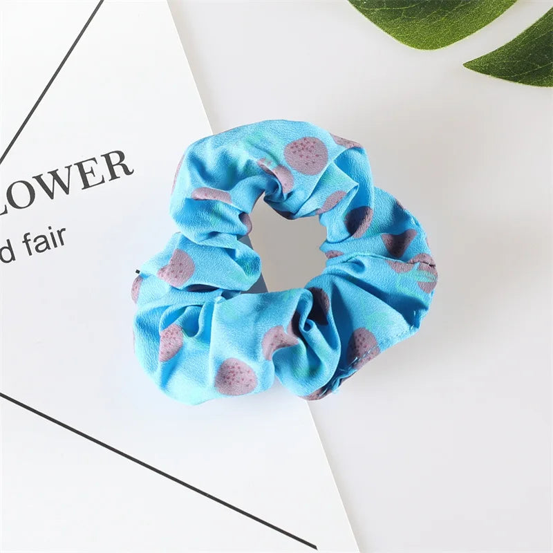 Summer Fruit Pattern Elastic Hair Ties for Women New Trend Scrunchies Ponytail Elastic Hair Bands Hair Accessories