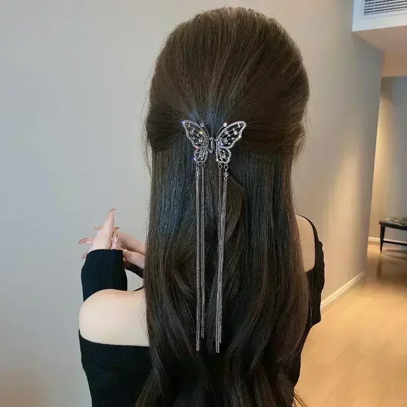 Fashion Shark Crab Clips Girls Hairpin Hair  Women Crystal Simple Hair Clip Butterfly Pearl Tassel Metal Hair Claw Accessories cruise holiday beach party elegant hair special occasion
