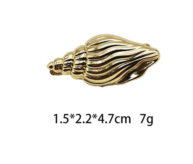 New Fashionable Europe and America Golden Starfish Shell Duckbill Hair Clip for Women Elastic Girl Hair Accessories Headwear cruise holiday beach party