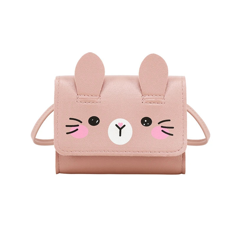 Kids Mini Handbag, Cute PU Shoulder Bag for Girls, Princess Coin Purse Wallet for Baby