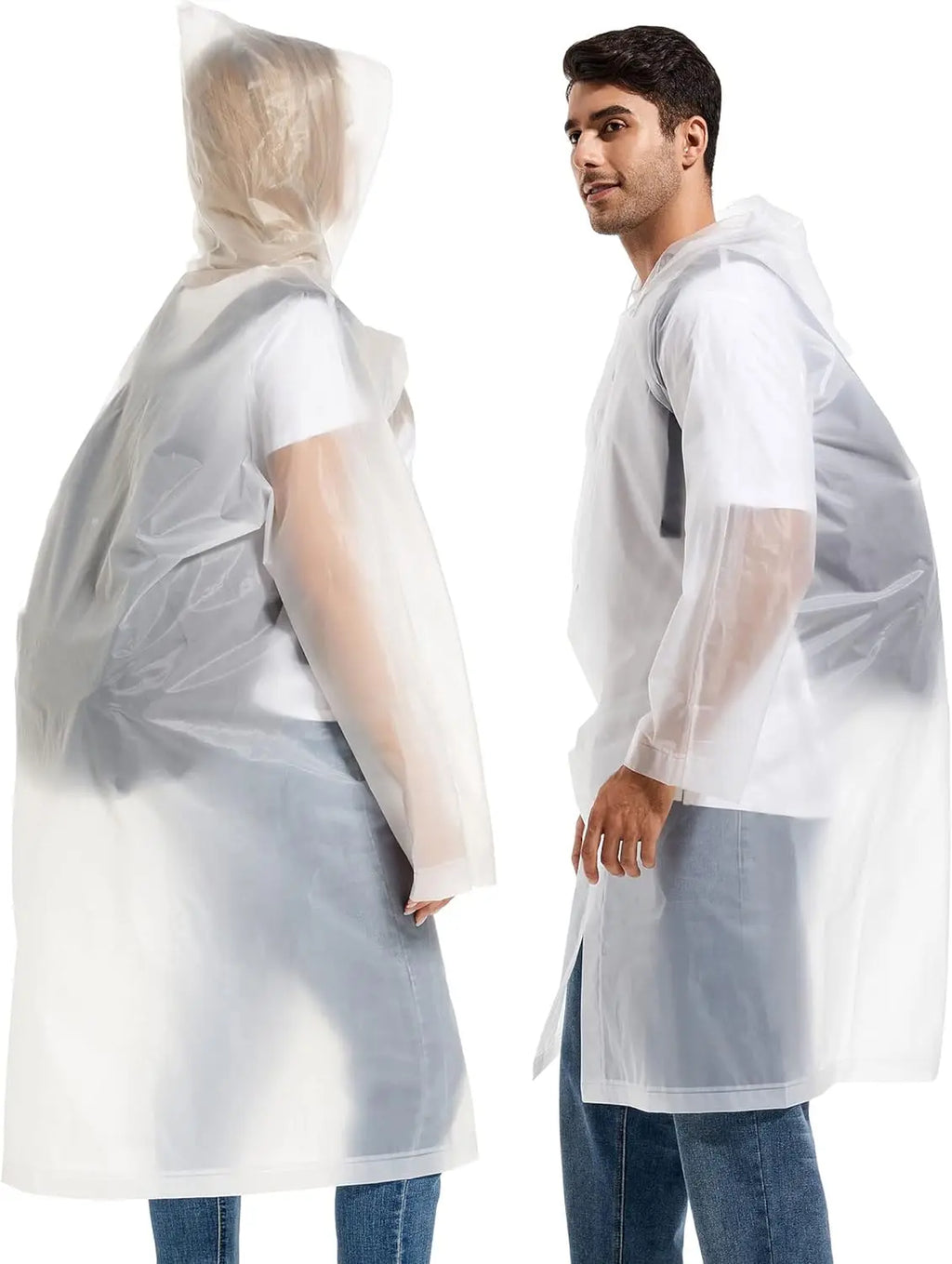 Disposable Adults Reusable Raincoats,Waterproof Rain Ponchos,Adults-Reusable Emergency Raincoats with Hood and Drawstring theme park  camping festival music