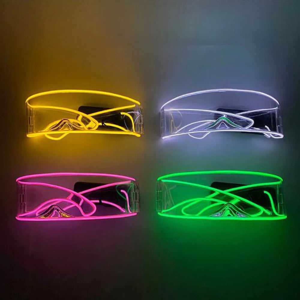 LED Glasses LED Party Glasses Luminous Glasses Visor Glasses Light Up Rave Glasses for Christmas Halloween