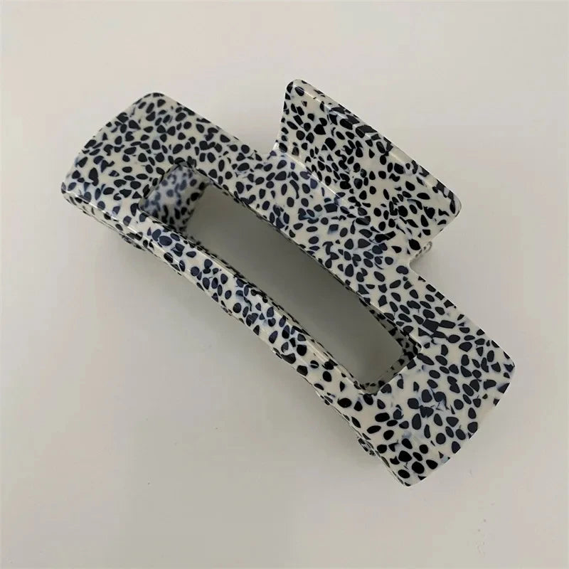 Large Acetate Hair Claw Clips Leopard Print Spot Dots Square Rectangle Geometric Shark Clip Grab Clamps Women Hair Accessories holidays work