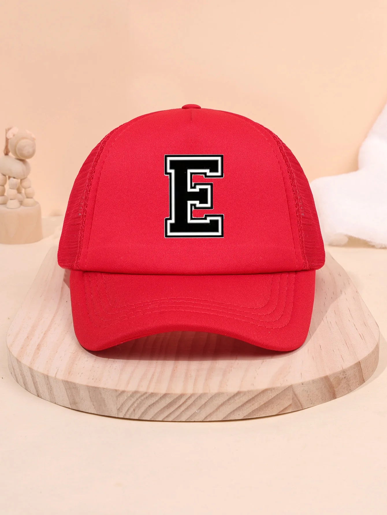 1pc children's letter A-Z sunshade baseball cap, spring and summer mesh breathable truck driver cap suitable for outdoor initials