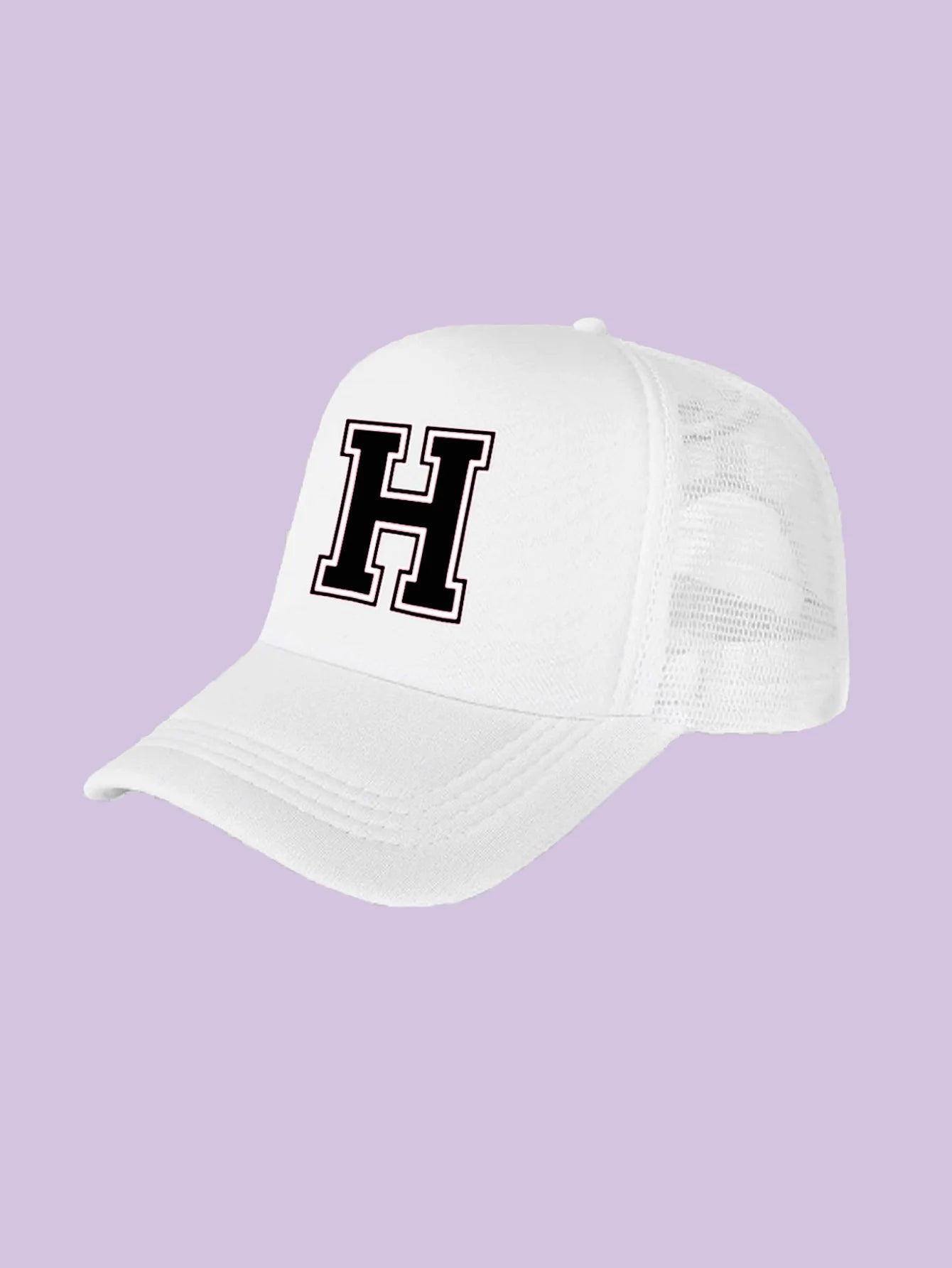 1Pc children's 26 letter printed baseball cap, fashionable sunshade duckbill cap for spring summer, breathable mesh trucker cap Initial cap
