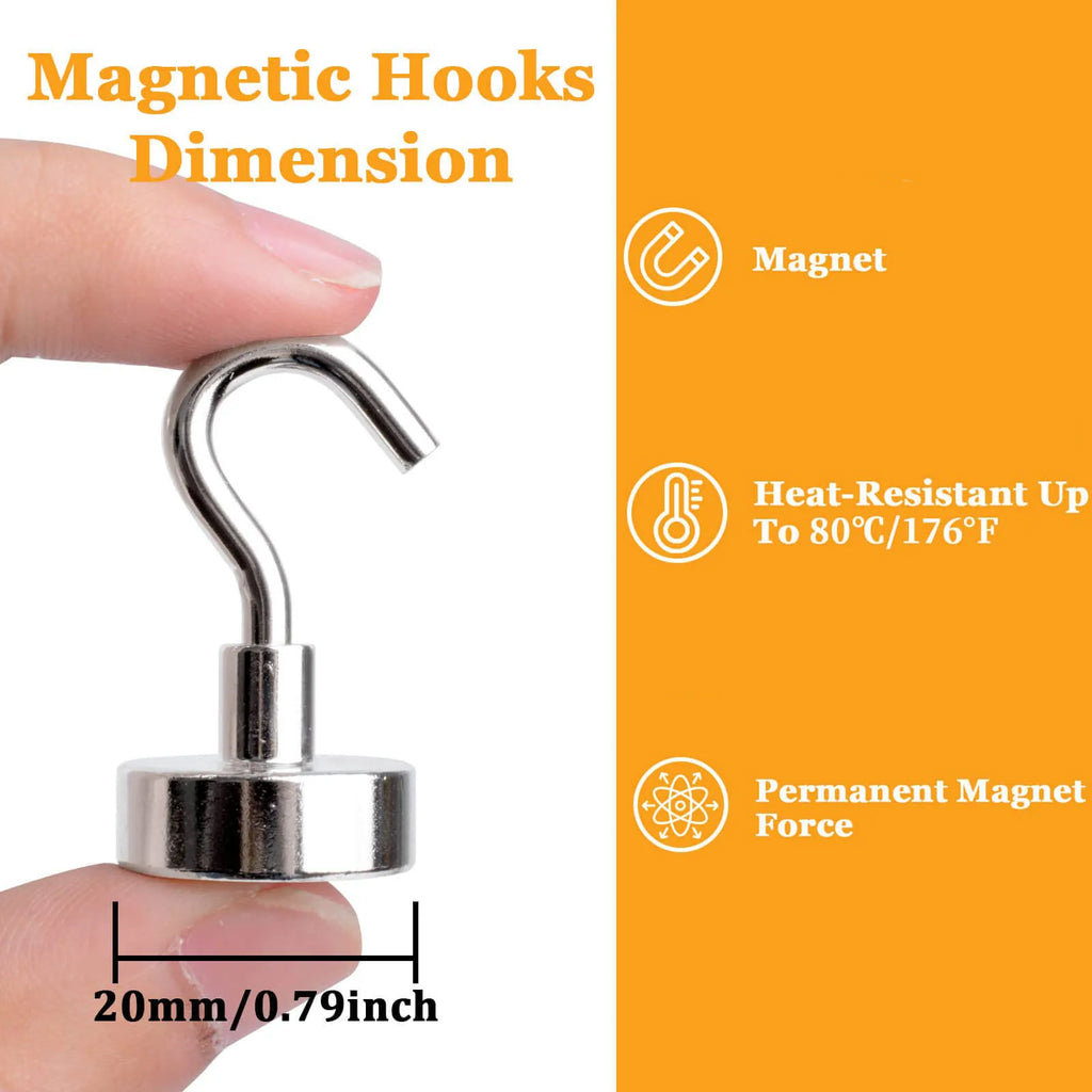 Magnetic HooksD20mm,  Magnetic Hook Heavy Duty for Hanging,   Magnet Hooks, for Cruise Ship Camping Grill Kitchen Garage Wall perfect for extra space hanging extra clothes up  suits etc on cruises in cabin