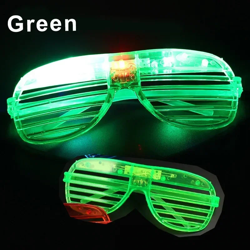 Light Up LED Shutter Glasses Party Sunglasses Glow in The Dark Neon Blinds for Rave Christmas Birthday Wedding  Party Decoration