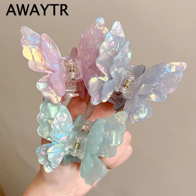 Beautiful Fairy Butterfly Hair Claw clip  Hair Clip Sweet Princess for Women Girl Hairpin Hair Accessories so pretty        Party holiday beach cruise wedding bridesmaid flower girl