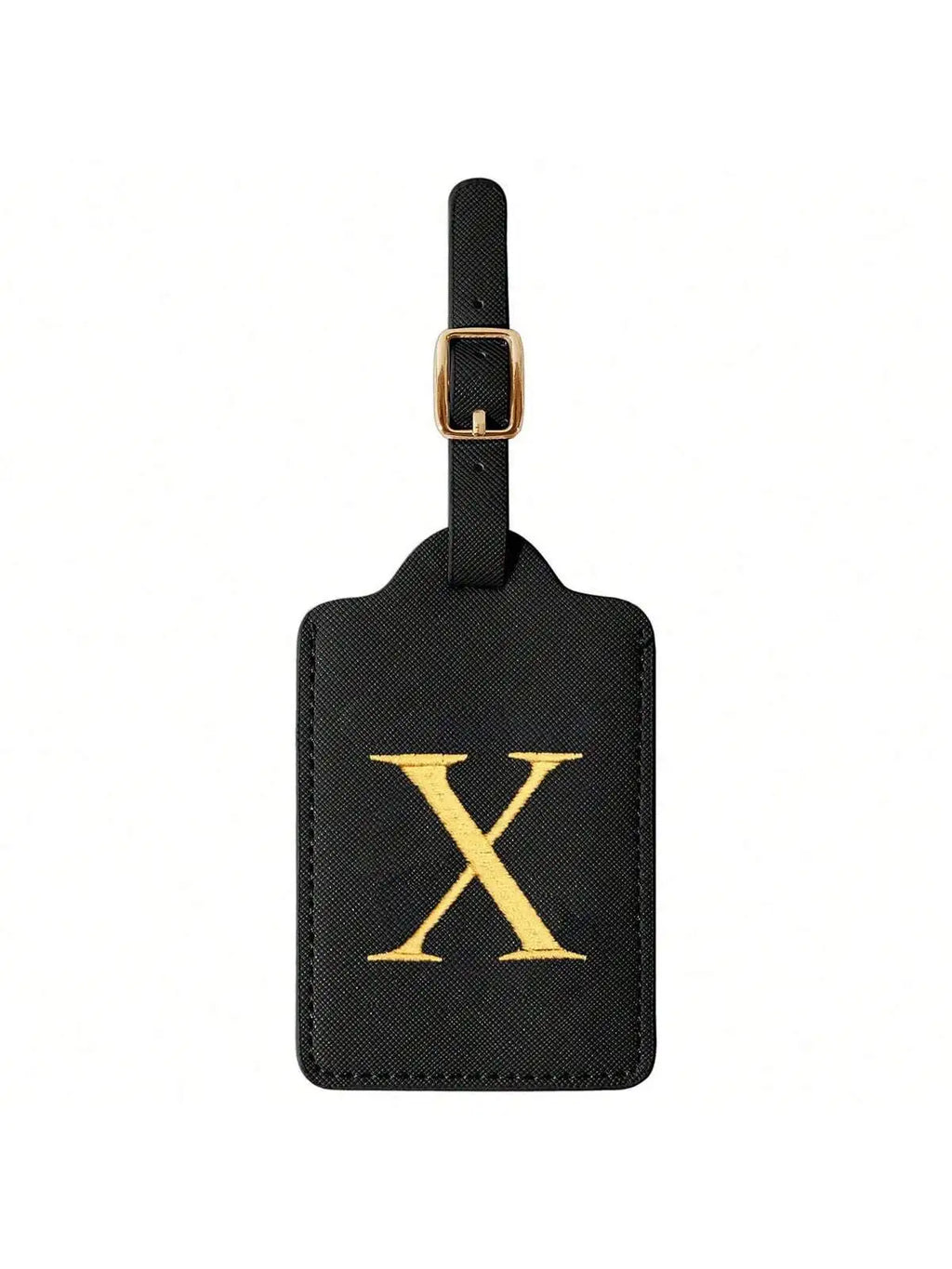 PU Leather Luggage Tag for Travel - Durable Suitcase ID Tag with Privacy Cover & Name Card Slot (A-Z) liu