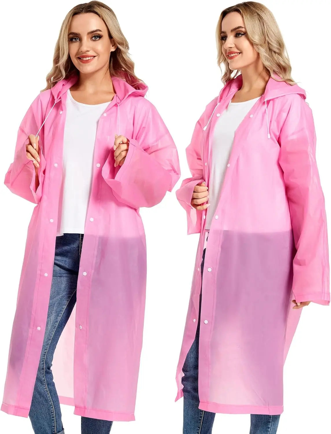 Disposable Adults Reusable Raincoats,Waterproof Rain Ponchos,Adults-Reusable Emergency Raincoats with Hood and Drawstring theme park  camping festival music