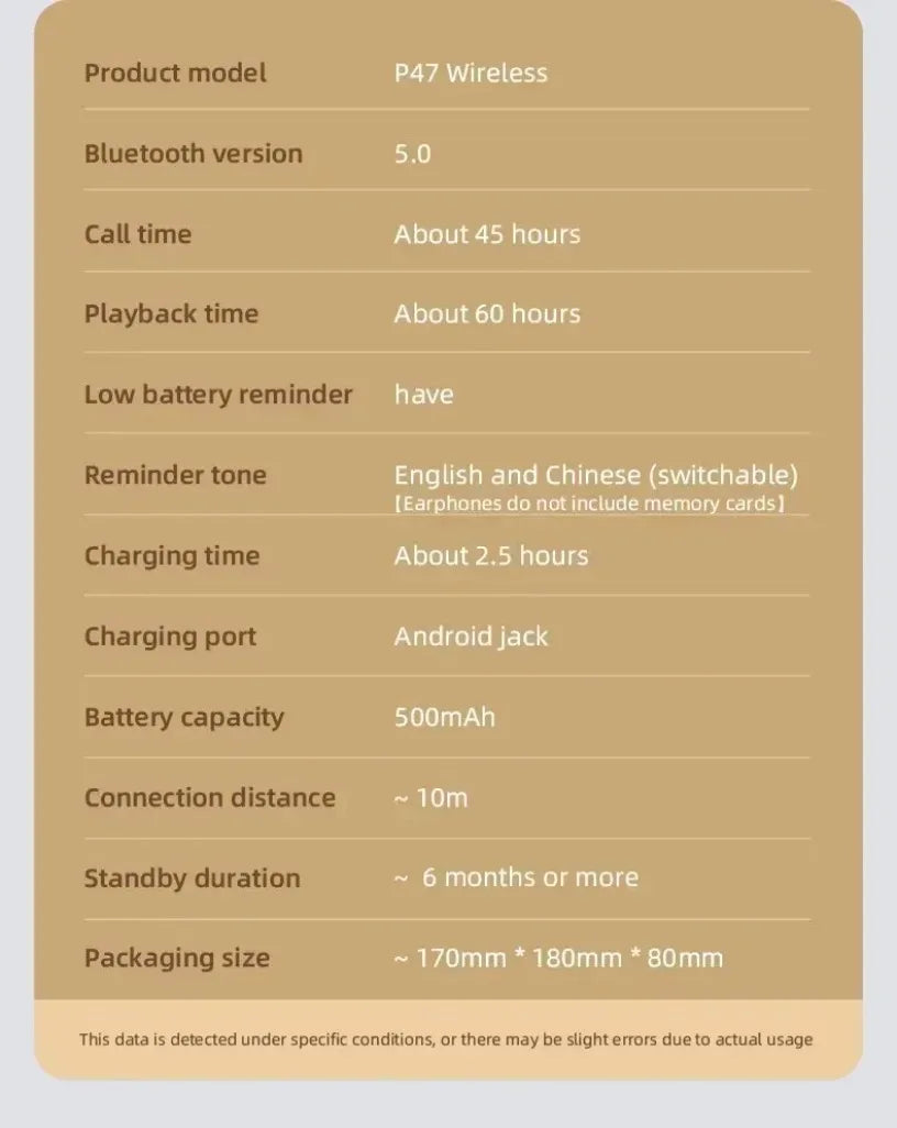 Portable headphones Foldable Wireless Bluetooth 5.0 Headset For Bluetooth connection TF Card slot
