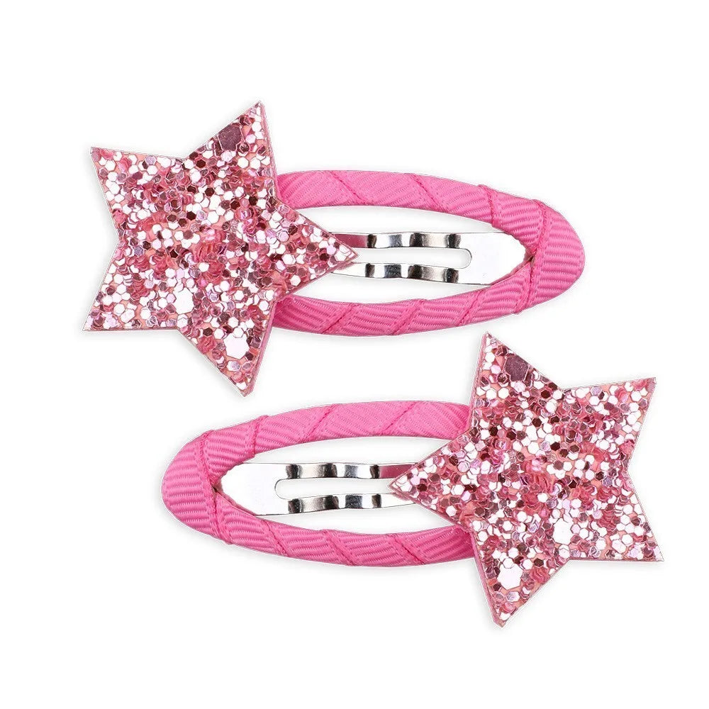 2 Pcs Cute Baby Girl Hair Clip Hairpin Accessory Rose Kids Children Headwear Infant Photo Props Bird Unicorn Fox Swan Star Heart