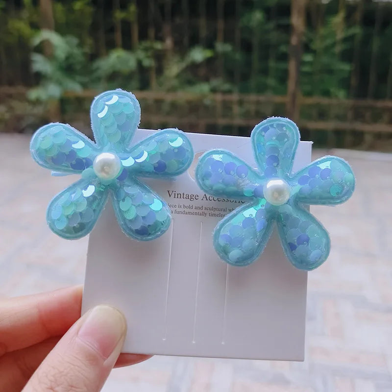 2PCS New Princess Scaly Heart Girls Hairpins Children Lovely Headwear Hairgrip Hair Clips Barrettes Hair Accessories butterfly star party