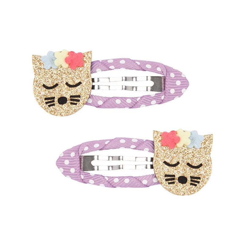 2 Piece Baby Girl Hairpin Hair Clip Accessory Kids Children Headwear Photography Toddler Animal Fruit Kitty Rabbit Shell Flower