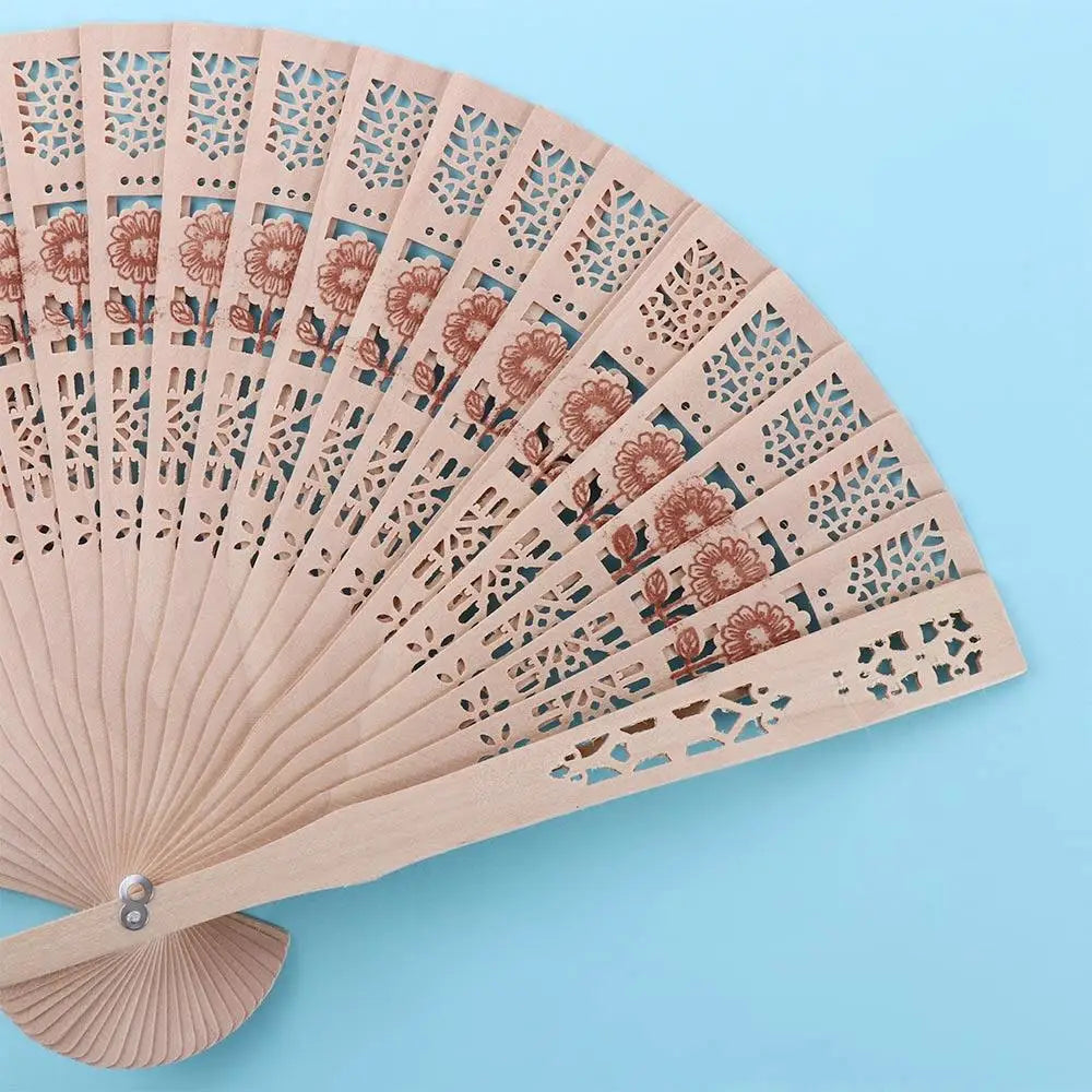 Fan Hand-held Home Accessories Printing Decorative Hollow Dance Hand Fans Folding Fans Photo Prop Tool Hand Held Flower Fans
