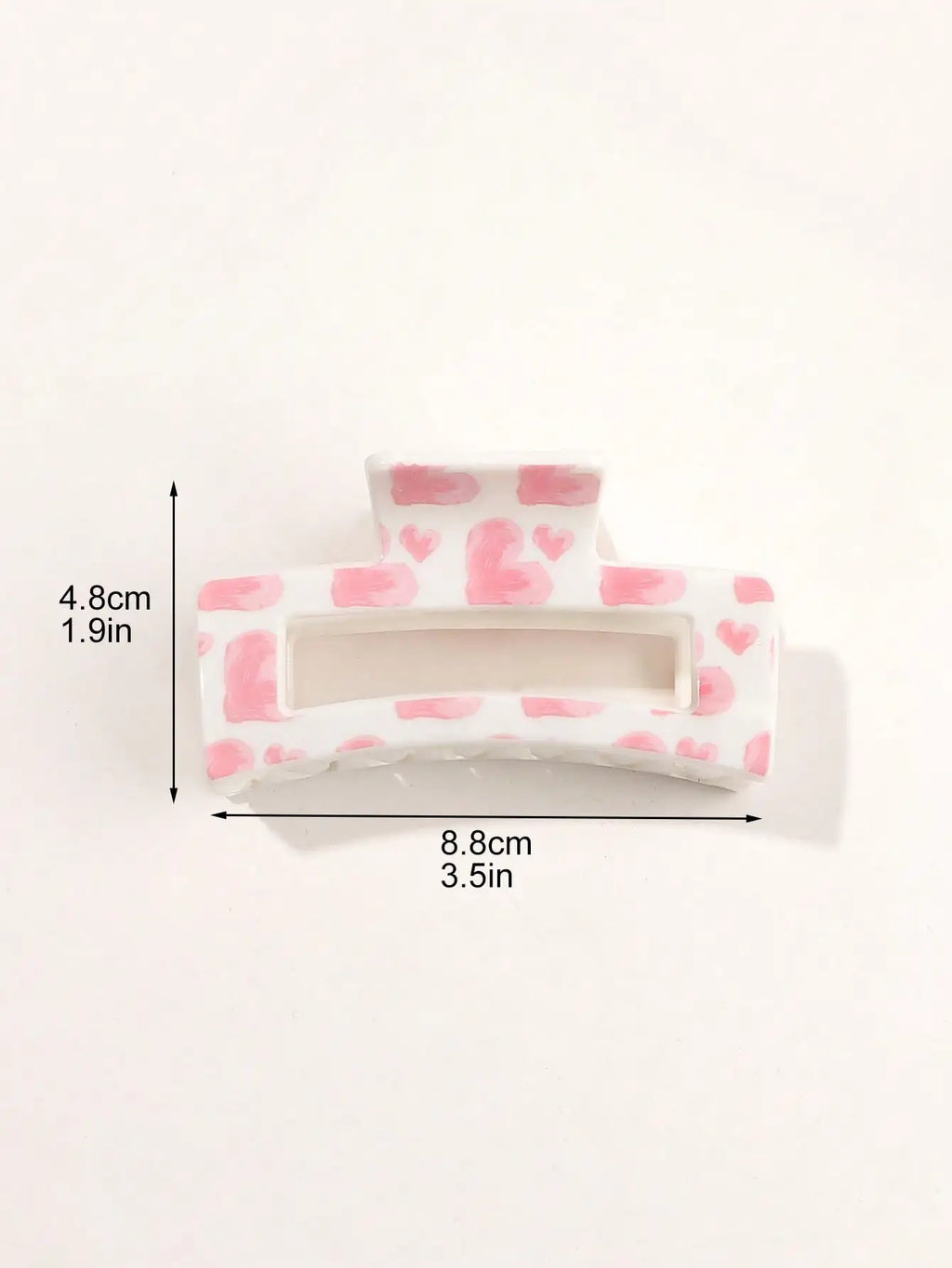 3 x  Pink Love Print  Claw Clips