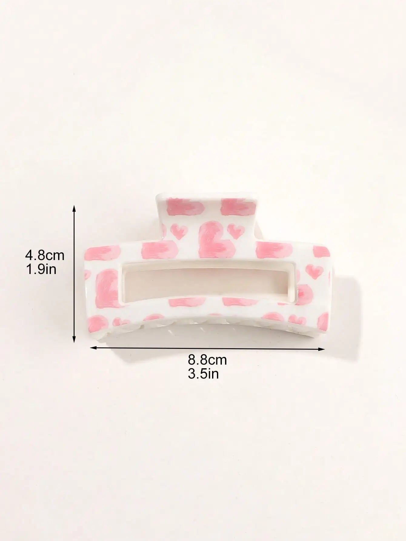 3 x  Pink Love Print  Claw Clips