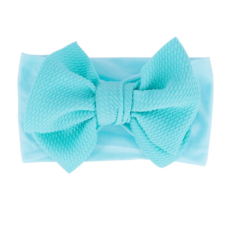 New Baby Accessories Infant Baby Girl Cute Bow Headband Newborn Solid Headwear Headdress Nylon Elastic Hair Band Gifts Props