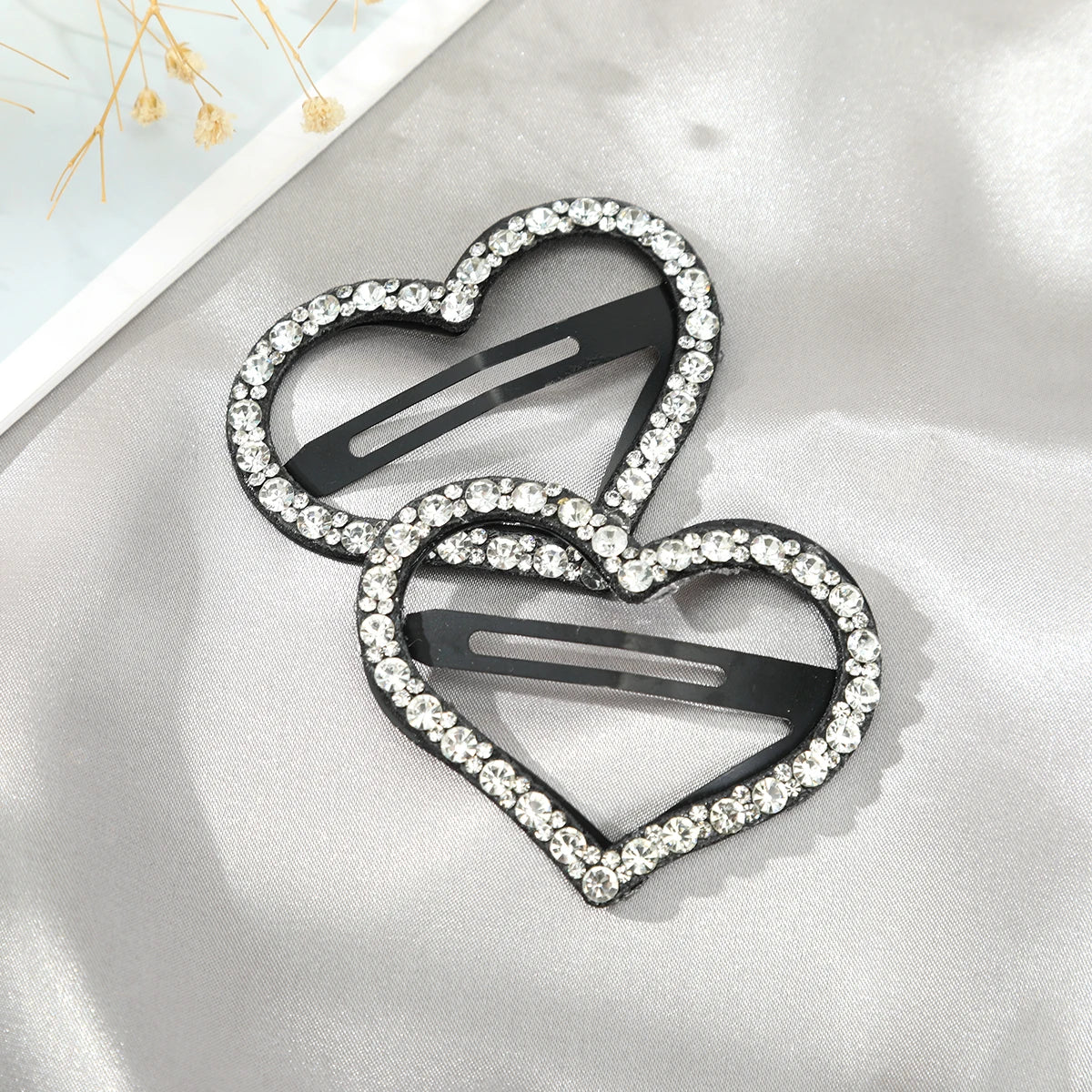 Sweet Hairpin Heart Shape Barrette Sparkling Rhinestone Hair Clips Temperament Hair Accessories