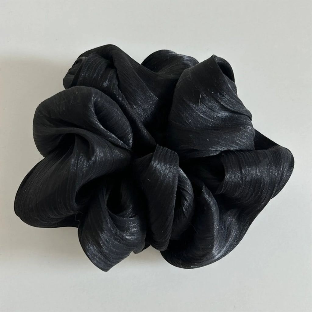 Pearl Sheen Hair Scrunchies for Women High Gloss Hair Bands Thick Elastic Ponytail Holders Elegant for Bridal Casual Occasions
