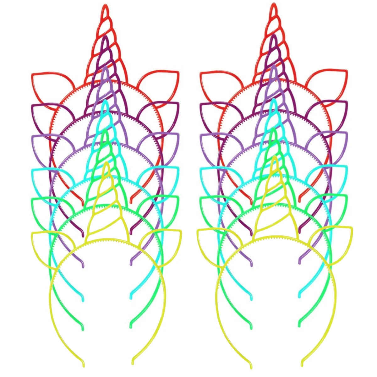 6/12PCS Girls Noctilucent Unicorn Headbands Women Headband Plastic Teeth Hairbands Kids Family Decoration Party Hair Accessories glow up festivals discos