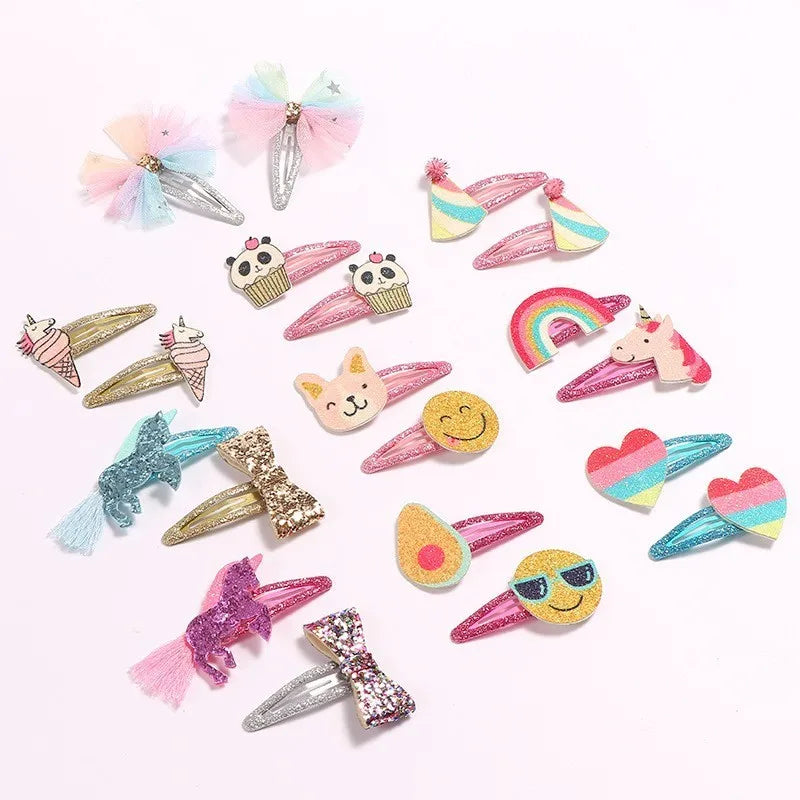 1 Pair/2pcs Hair Tie Bow Turban Newborn Kids Headwear Baby Girl Accessories Rainbow Unicorn Avocado Panda Ice Cream Children