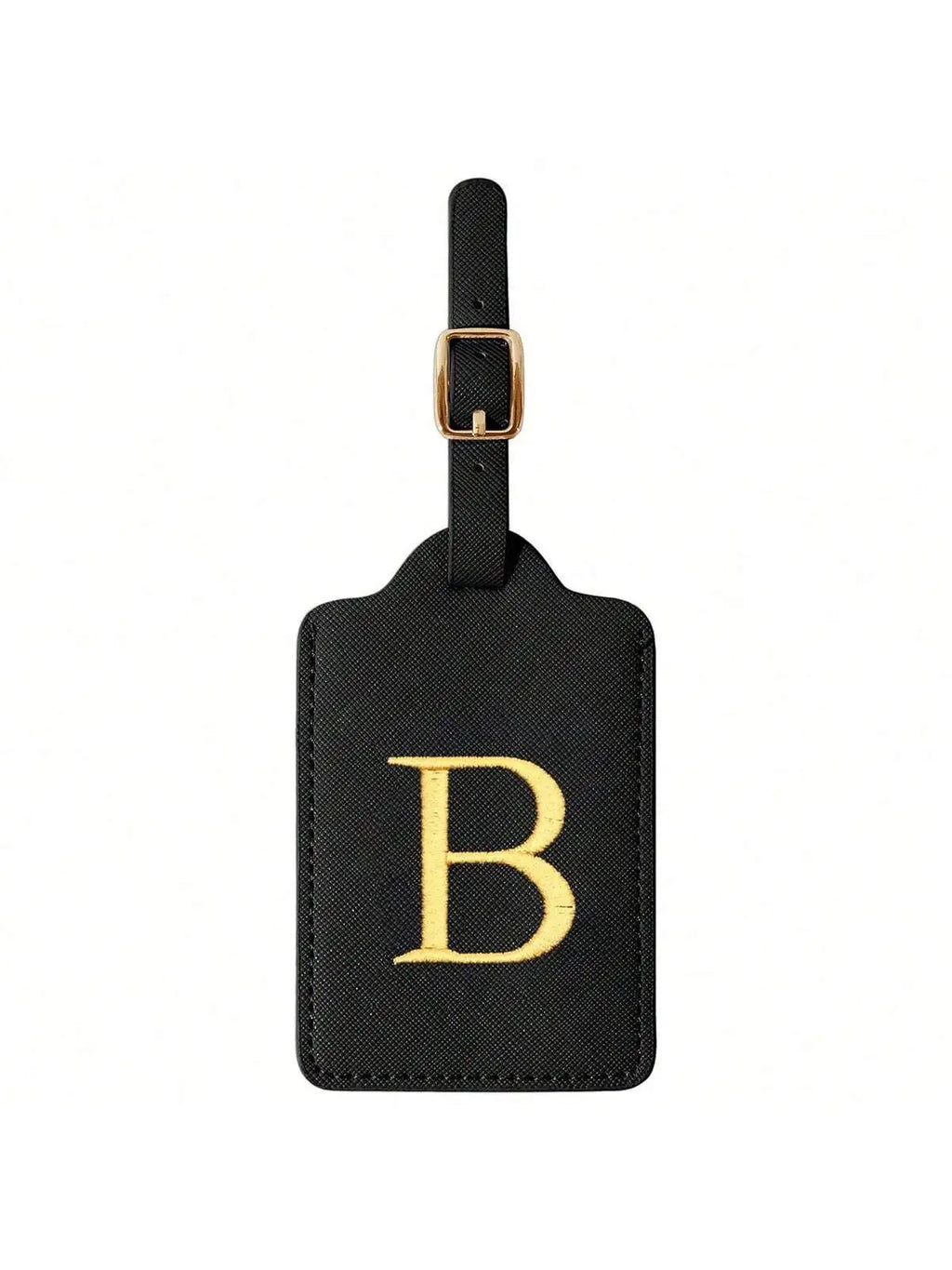 PU Leather Luggage Tag for Travel - Durable Suitcase ID Tag with Privacy Cover & Name Card Slot (A-Z) liu
