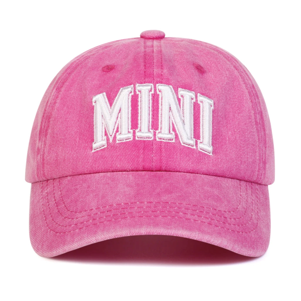 Unisex Parent Child 3D MAMA/MINI Embroidery Wash Baseball Caps Spring and Autumn Outdoor Adjustable Casual Hats Sunscreen Hat ﻿