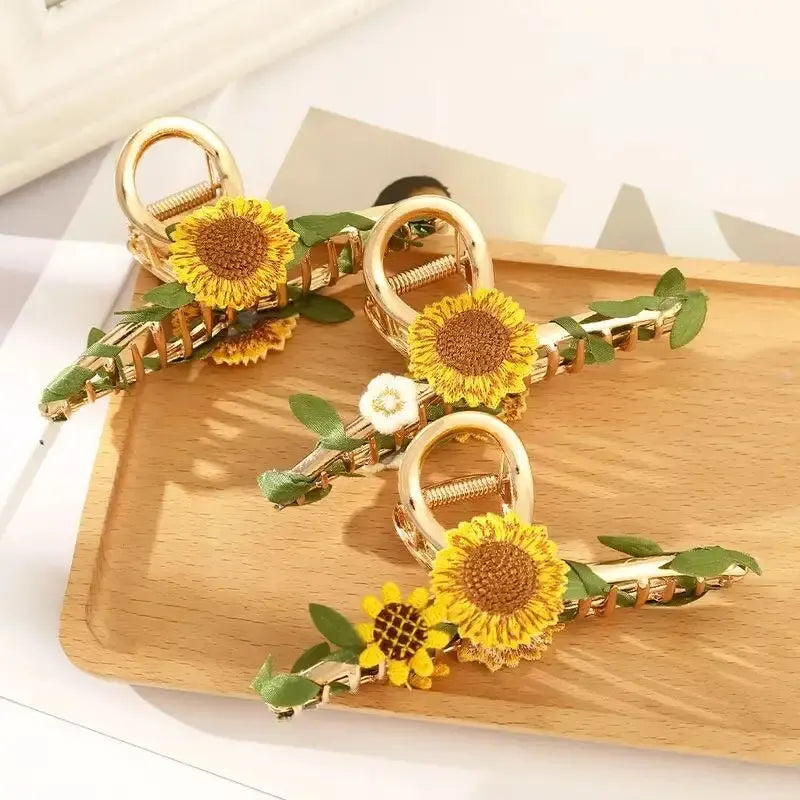 Fashion Cute Flower Alloy Hairclips For Women Multicolour Metal Hairclip Party Everyday flowers well made not cheap plastic these are metal strong clips ideal for holidays beach cruises days out and special occasions sunflower Italy holiday