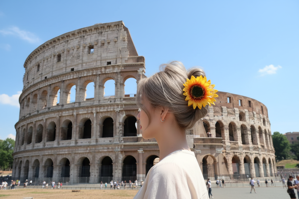 Sweet  Flower Hair Clips Fun Sunflower Italy trip  Hair Claw clip Hairpin for Women Floral Claws Fashion Girl Hair Accessories Gift summer pretty gorgeous for holiday beach party’s