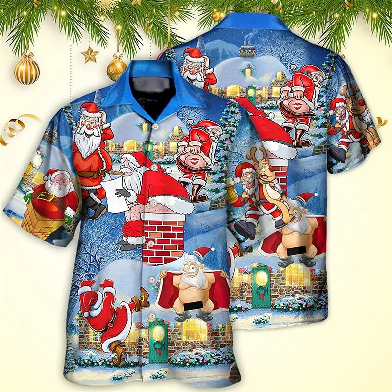 Christmas Men's Hawaii Shirt perfect for cruise