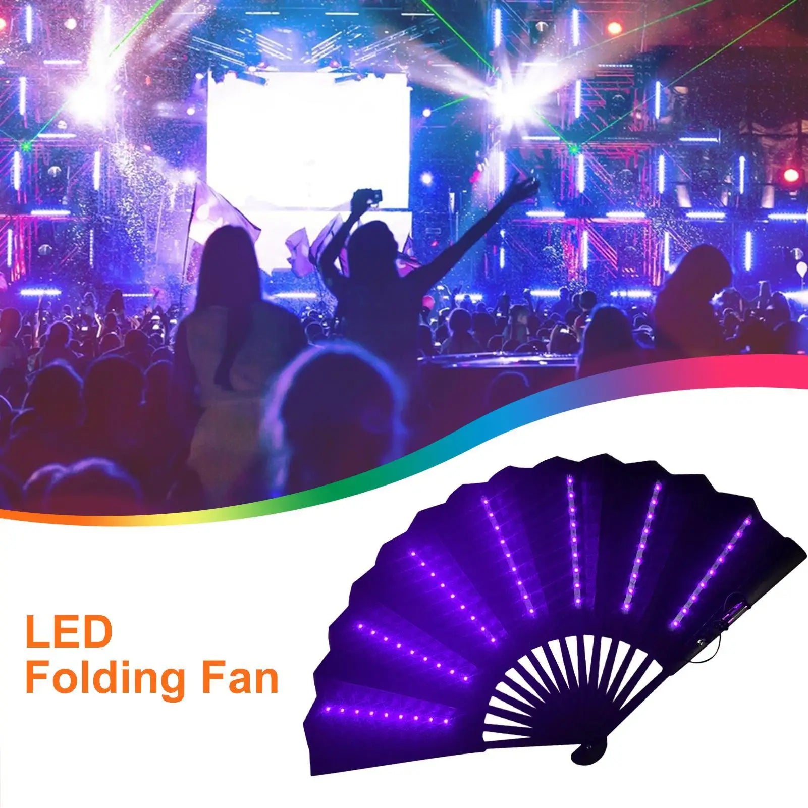 Rave Hand Fan Light up Rave Handheld Fan Travel Multipurpose Handheld Fan Carnival Accessories for Belly Dancing Performances Caribbean kids adults cool down