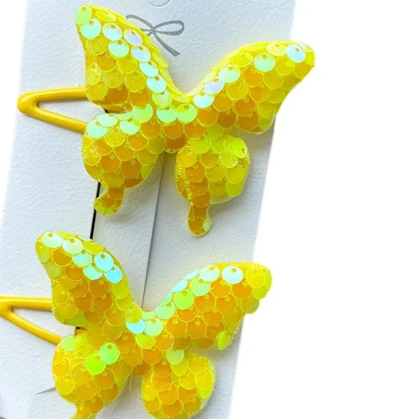2PCS New Princess Scaly Heart Girls Hairpins Children Lovely Headwear Hairgrip Hair Clips Barrettes Hair Accessories butterfly star party