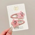 Pink Shiny Rhinestone Rabbit Headwear Baby Girl Sequin Star Hair Clips Elastic Rubber Bands Sweet Princess Kids Hair Accessories
