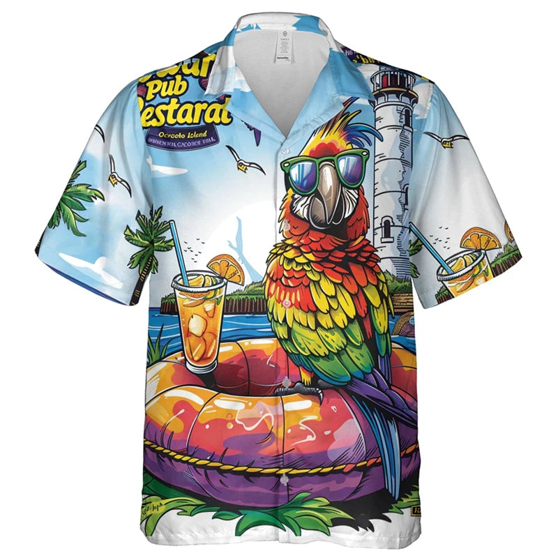 Parrot Shirts Hawaii Short Sleeve