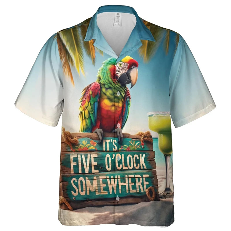 Parrot Shirts Hawaii Short Sleeve
